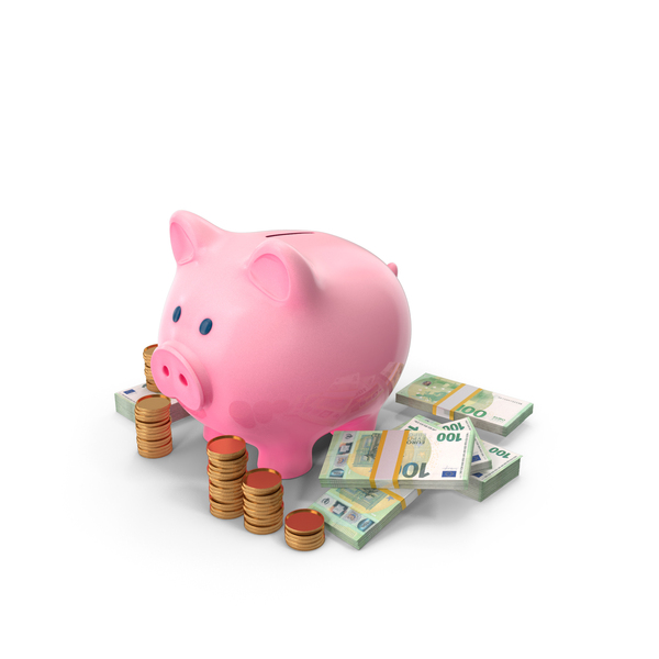 Pinkey Piggy Bank Save Gold Coins Euro 100 Notes PNG & PSD Images Pinkey Piggy Bank Save Gold Coins Euro 100 Notes PNG & PSD Images
