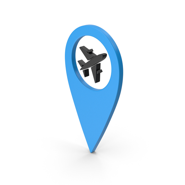 Computer Icon: Pinpoint Airport Blue PNG & PSD Images