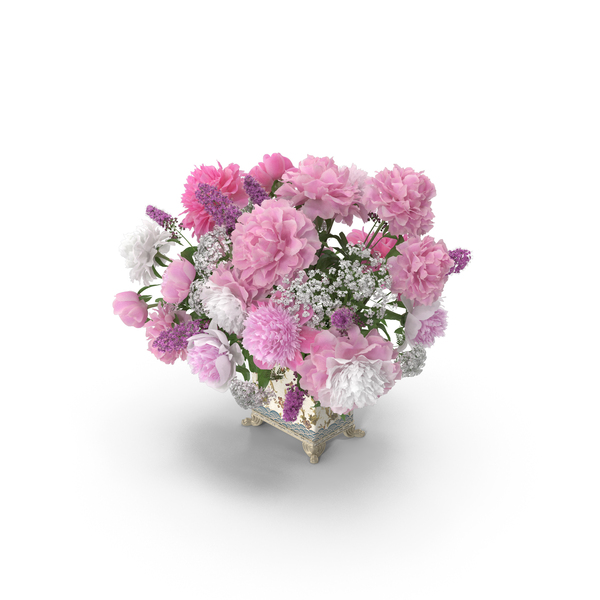 Pionea Spiraea Bouquet PNG & PSD Images