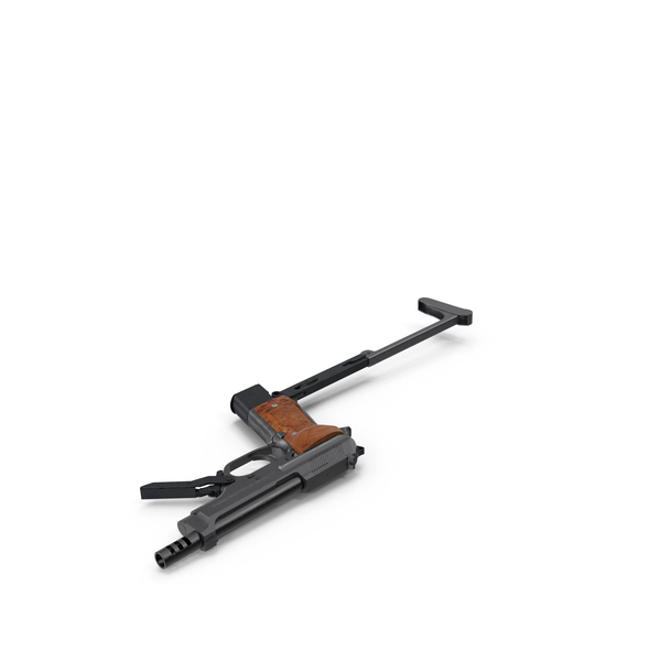 Handgun: Pistol Beretta 93R with Buttstock PNG & PSD Images Handgun: Pistol Beretta 93R with Buttstock PNG & PSD Images