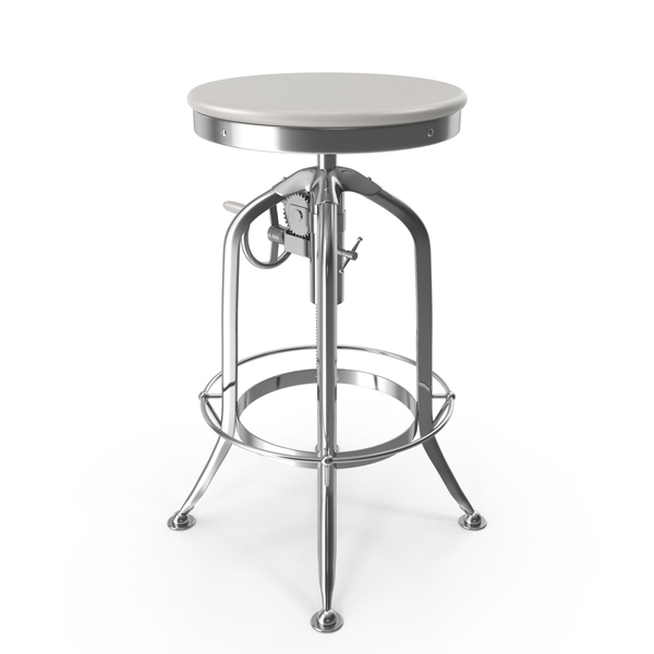 Bar Stool: Pittsburgh Adjustable Height Barstool White PNG & PSD Images Bar Stool: Pittsburgh Adjustable Height Barstool White PNG & PSD Images