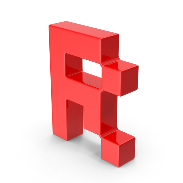 Roman Alphabet: Pixel Font Red Letter R PNG & PSD Images