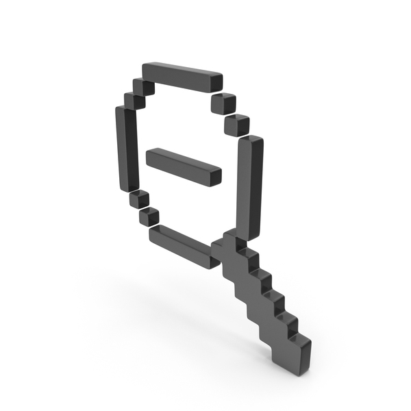 Cursor: Pixel Style Design Magnifier Minus Black PNG & PSD Images