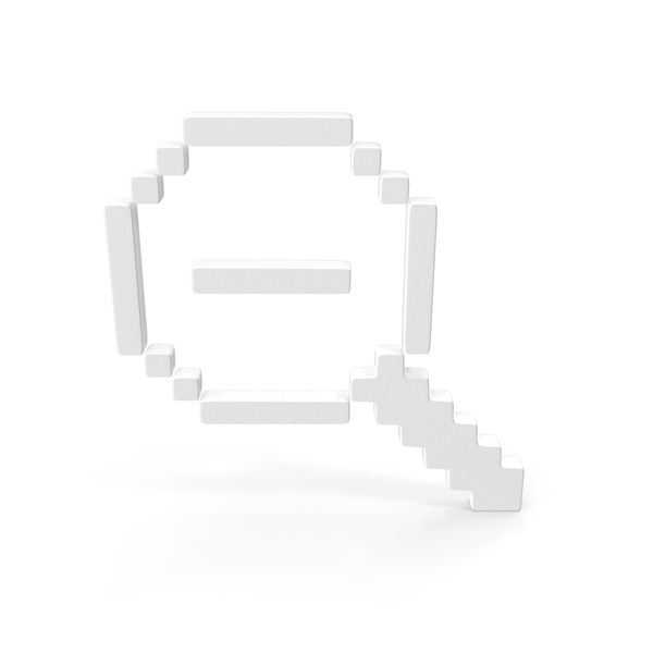 Computer Icon: Pixel Style Design Magnifier Minus White PNG & PSD Images