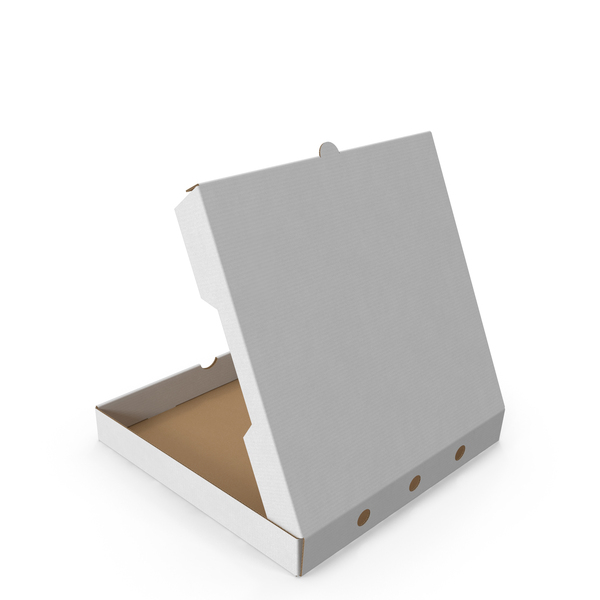 Pizza Box Half Opened White PNG & PSD Images