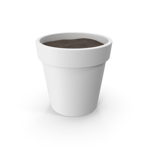 Flower Support: Plant Pot With Soil White PNG & PSD Images Flower Support: Plant Pot With Soil White PNG & PSD Images