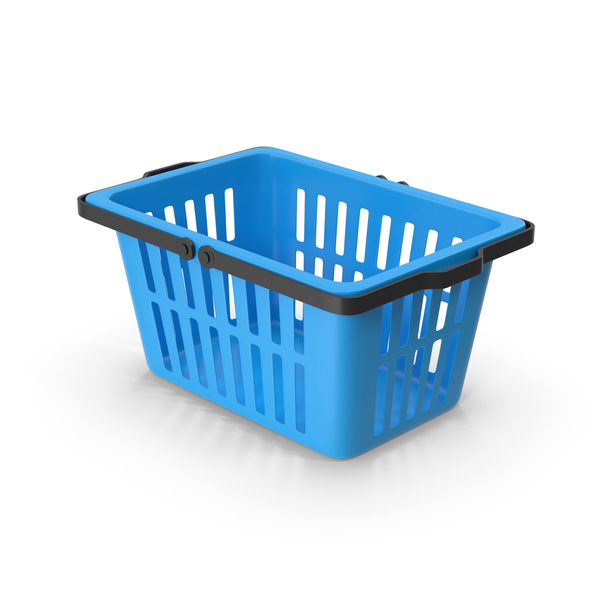 Shopping: Plastic Basket Blue PNG & PSD Images