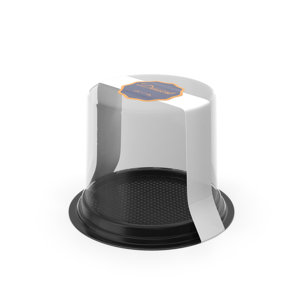 Food: Plastic Container for Piece of Cake Round Black PNG & PSD Images