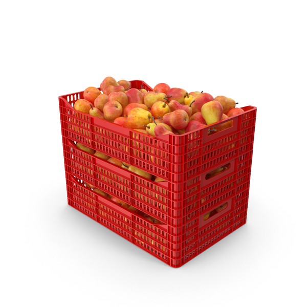 Plastic Crates with Pear Red PNG & PSD Images Plastic Crates with Pear Red PNG & PSD Images