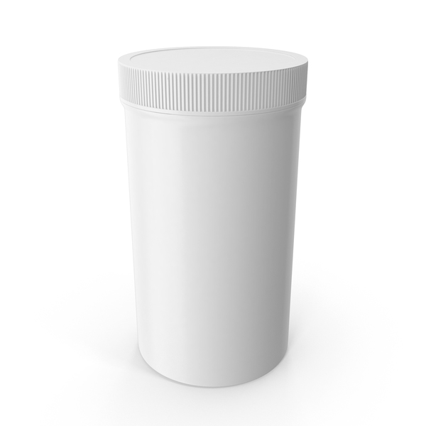 Plastic Jar Wide Mouth Straight Sided Tall 32oz Closed White PNG Images ...