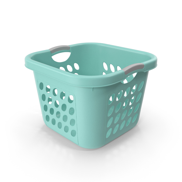 Hamper: Plastic Laundry Basket Square Blue PNG & PSD Images