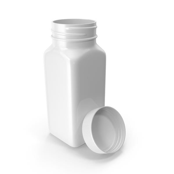 Plastic Square Bottle 4oz White 120ml Open PNG & PSD Images Plastic Square Bottle 4oz White 120ml Open PNG & PSD Images