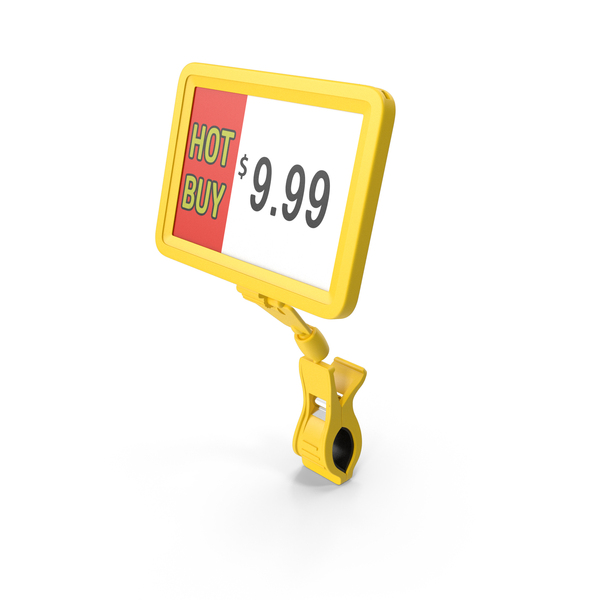 Price: Plastic Tag with Clip Yellow PNG & PSD Images