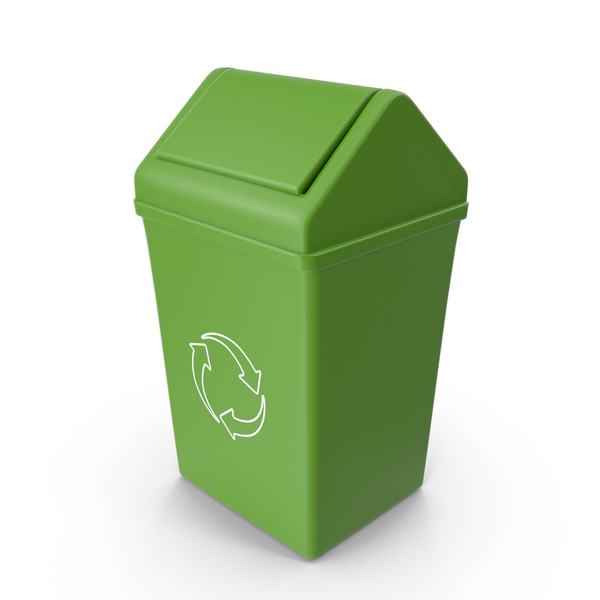 Recycling: Plastic Trash Bin With Recycle Symbol PNG & PSD Images