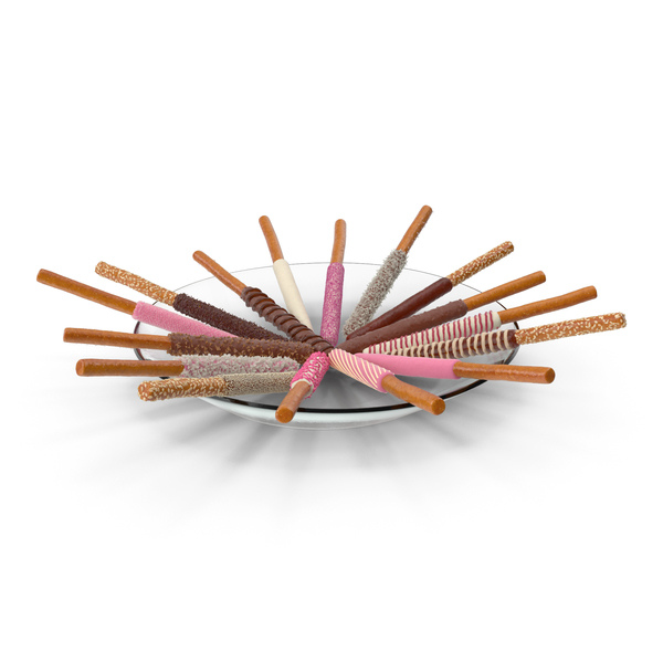 Snack Food And: Plate with Assorted Dipped Pretzel Rods PNG & PSD Images Snack Food And: Plate with Assorted Dipped Pretzel Rods PNG & PSD Images
