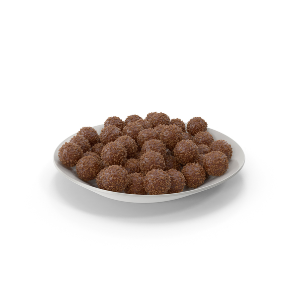 Plate with chocolate balls with nuts PNG & PSD Images Plate with chocolate balls with nuts PNG & PSD Images