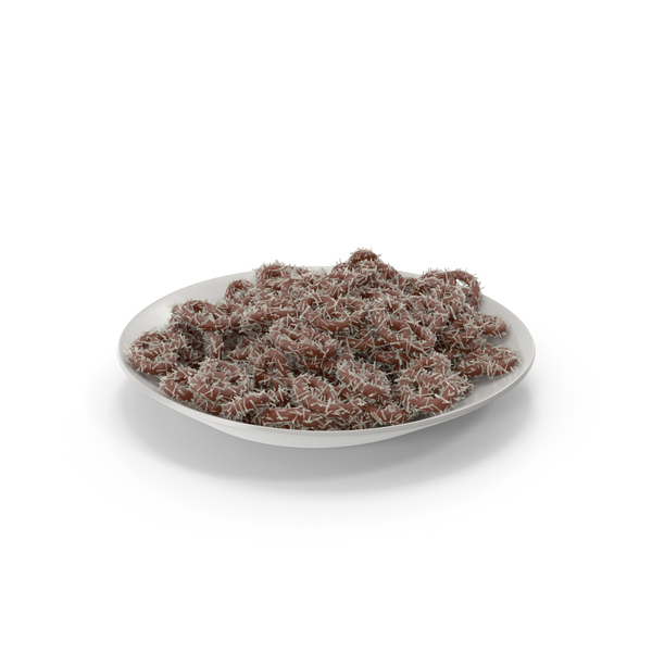 Pretzel: Plate with Chocolate Covered Pretzels with Coconut PNG & PSD Images Pretzel: Plate with Chocolate Covered Pretzels with Coconut PNG & PSD Images