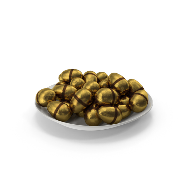 Plate with Fancy Wrapped Chocolate Easter Eggs PNG & PSD Images Plate with Fancy Wrapped Chocolate Easter Eggs PNG & PSD Images