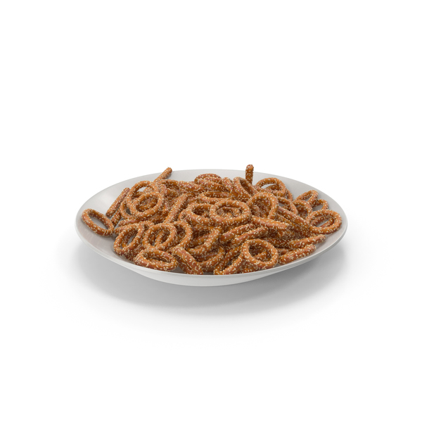 Plate with Pretzel Rings and Sticks with Sesame PNG & PSD Images Plate with Pretzel Rings and Sticks with Sesame PNG & PSD Images
