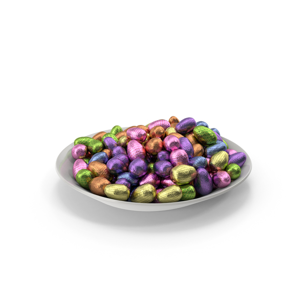 Plate with Small Wrapped Chocolate Easter Eggs PNG & PSD Images Plate with Small Wrapped Chocolate Easter Eggs PNG & PSD Images