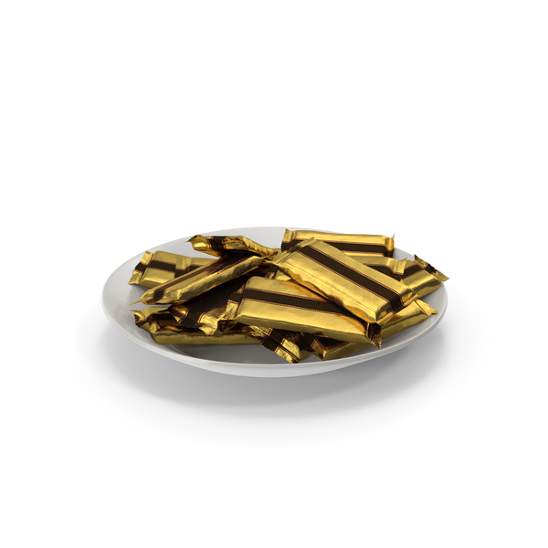 Plate with Wrapped Wide Candy Bars PNG & PSD Images Plate with Wrapped Wide Candy Bars PNG & PSD Images