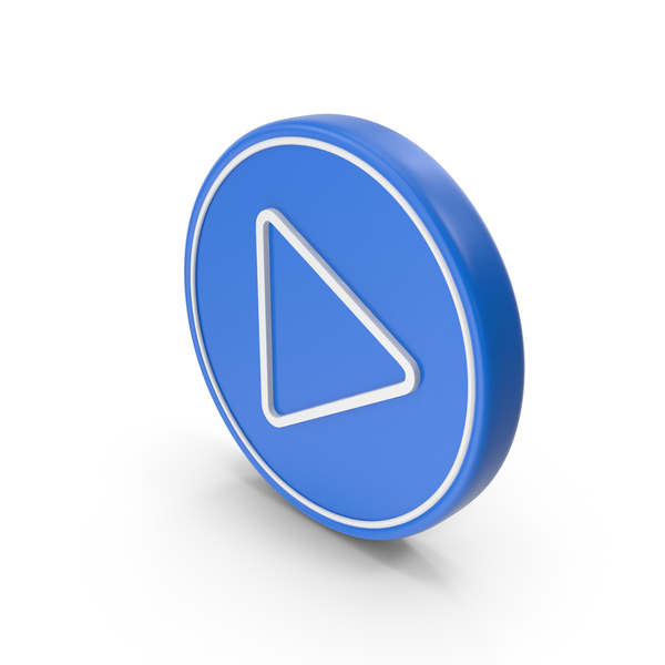 Symbols: Play Music Blue Coin PNG & PSD Images