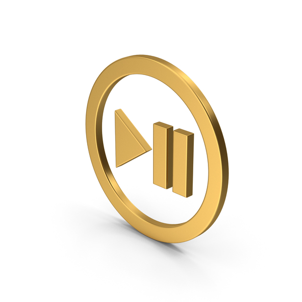 Pushbutton Switch: Play Pause Button Gold PNG & PSD Images
