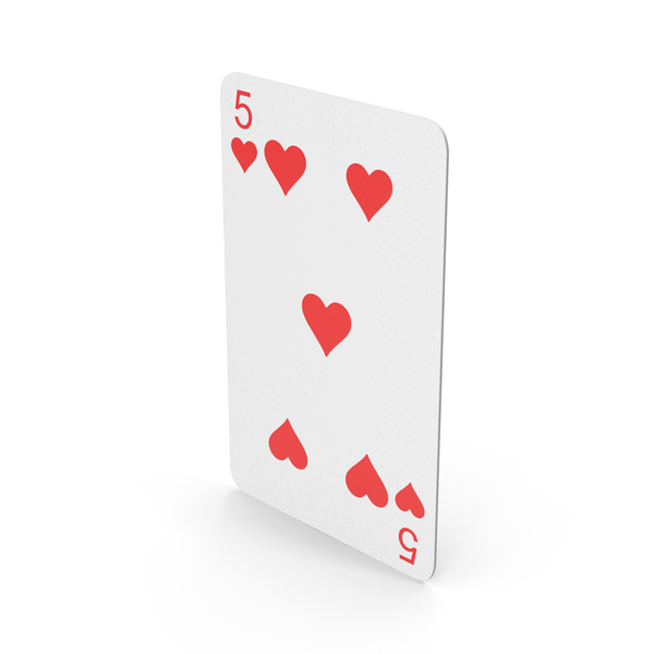 Playing Cards Five Of Hearts PNG & PSD Images