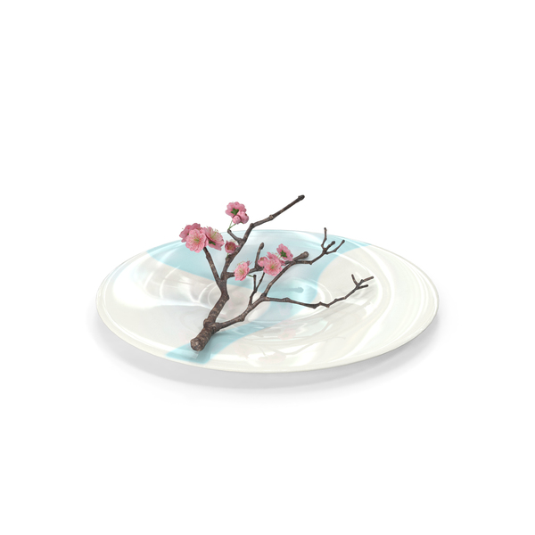 Plum Blossom In Ceramic Plate PNG & PSD Images Plum Blossom In Ceramic Plate PNG & PSD Images