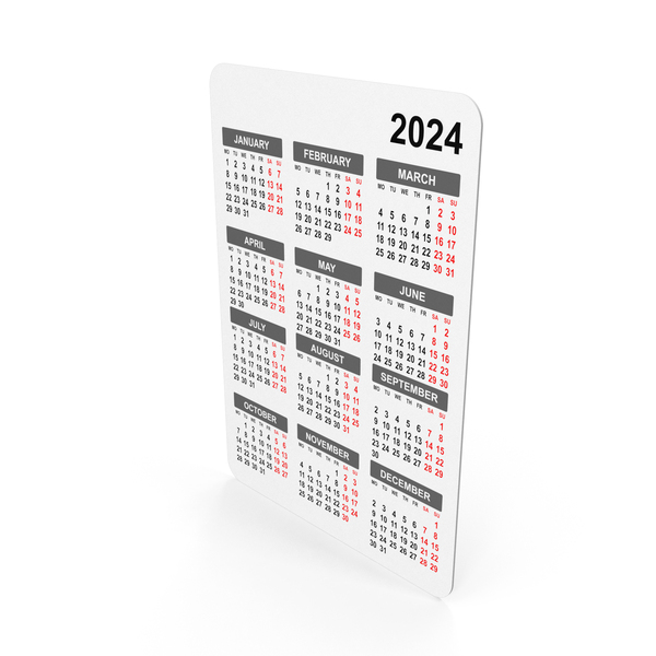 Calendar 2024 PNG Images PSDs For Download PixelSquid   Pocket Calendar ZevN4Z9 600 