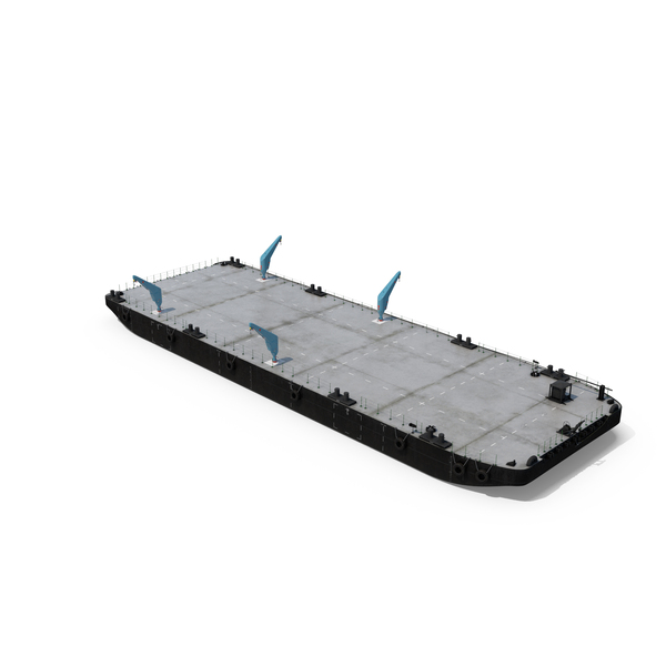 Industrial Crane: Pontoon Barge with Cranes PNG & PSD Images