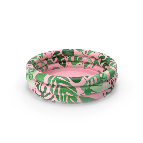 Kiddie: Pool Float with Tropical Leafs on Pink Background PNG & PSD Images