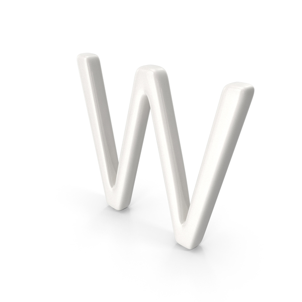 Language: Porcelain Letter W PNG & PSD Images