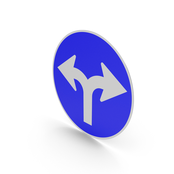 Portuguese Turn Left Or Right Sign PNG & PSD Images