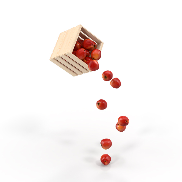 Apple: Pouring Apples out of a Wooden Crate PNG & PSD Images Apple: Pouring Apples out of a Wooden Crate PNG & PSD Images