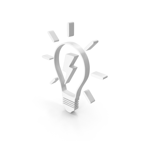 Symbols: Power Bulb Light Glow Idea White PNG & PSD Images