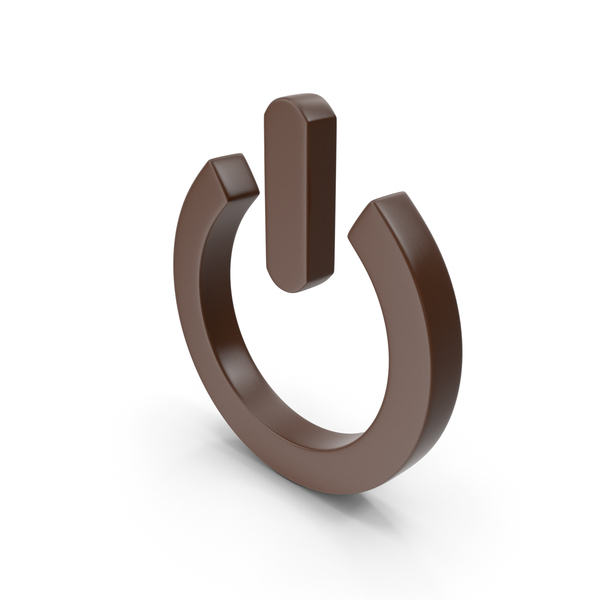 Pushbutton Switch: Power Icon Brown PNG & PSD Images