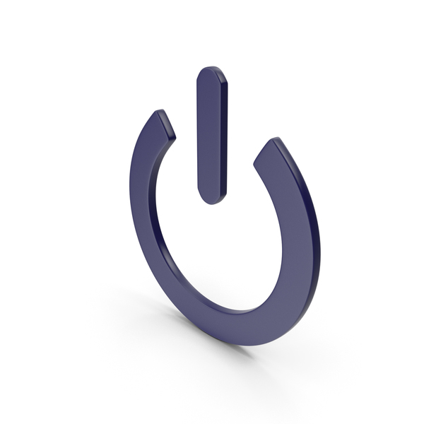 Pushbutton Switch: Power Icon Dark Blue PNG & PSD Images