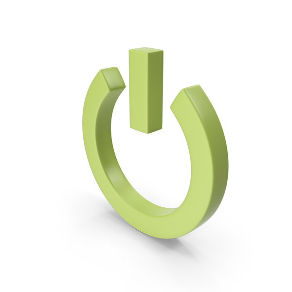 Pushbutton Switch: Power Icon Light Green PNG & PSD Images