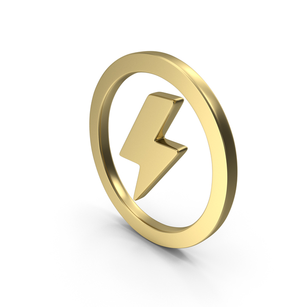 Lightning: Power Icon Shape Gold PNG & PSD Images Lightning: Power Icon Shape Gold PNG & PSD Images