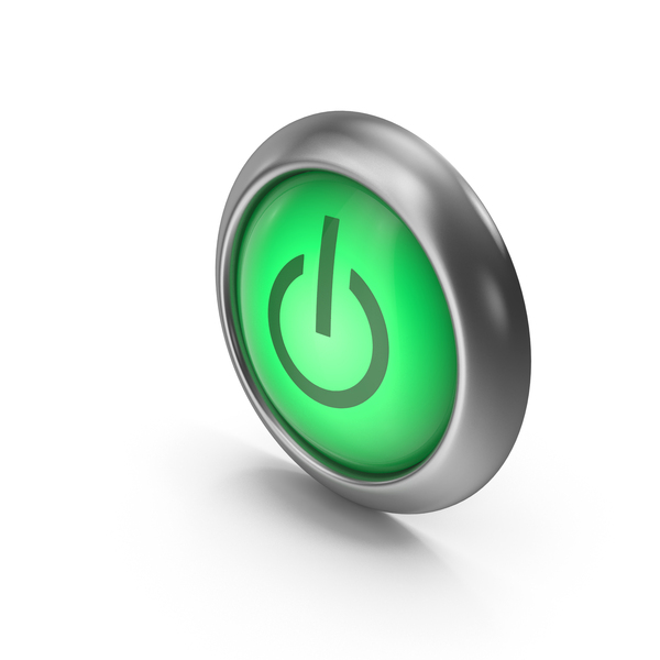 Computer: Power On Off Green Icon Button PNG & PSD Images
