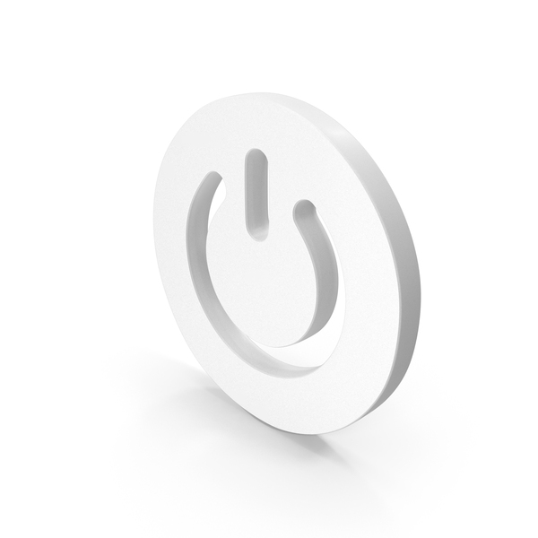 Pushbutton Switch: Power Symbol Shape White PNG & PSD Images