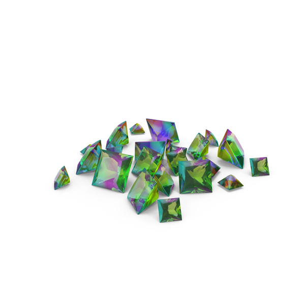 Gems: Princess Cut Mystic Topazes PNG & PSD Images