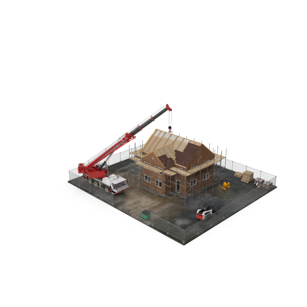 Site: Private House Construction with Equipment PNG & PSD Images Site: Private House Construction with Equipment PNG & PSD Images
