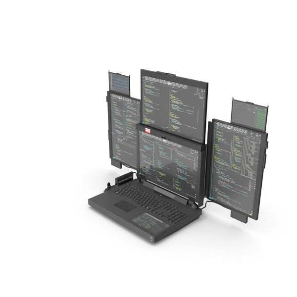 Computer Keyboard: Professional Laptop With Programming Software PNG & PSD Images