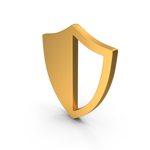 Shield: Protection Icon Gold PNG & PSD Images
