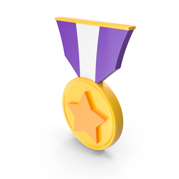 Prize Ribbon: Purple Cartoon Medal PNG & PSD Images