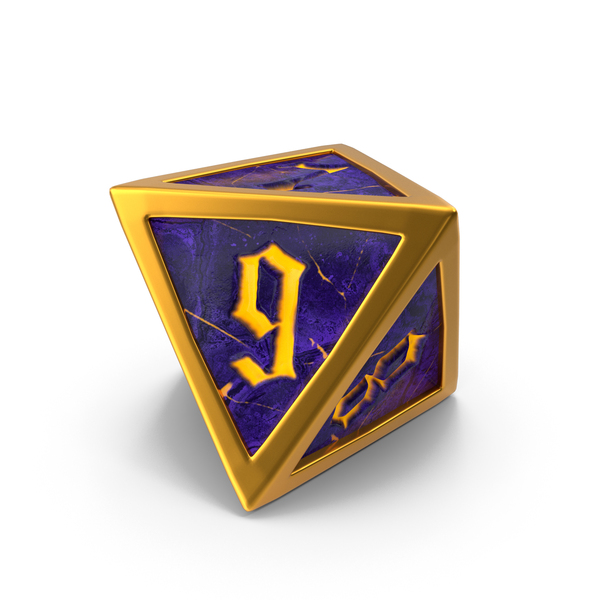 Dnd 8 Cube: D8 Die Purple Gold PNG & PSD Images