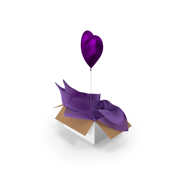 Gift: Purple Heart Balloon Surprise Box PNG & PSD Images Gift: Purple Heart Balloon Surprise Box PNG & PSD Images