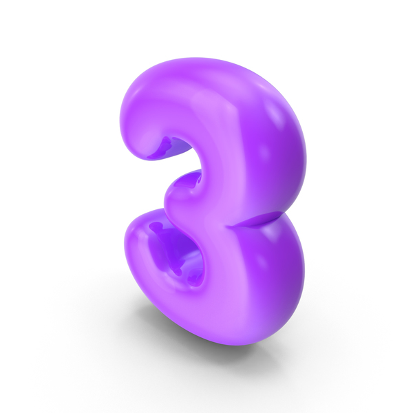 Purple Toon Balloon Number 3 PNG & PSD Images Purple Toon Balloon Number 3 PNG & PSD Images